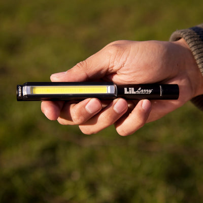 At Nebo Tools, we continually innovate so that we can offer the highest quality LED lighting products at the best price. The Lil Larry is equipped with new COB LED technology, outputting 250 lumens of intense light. Secondary light modes include Low and Emergency Red Flash mode. This intense red light is perfect for distress signalling or roadside emergencies.
